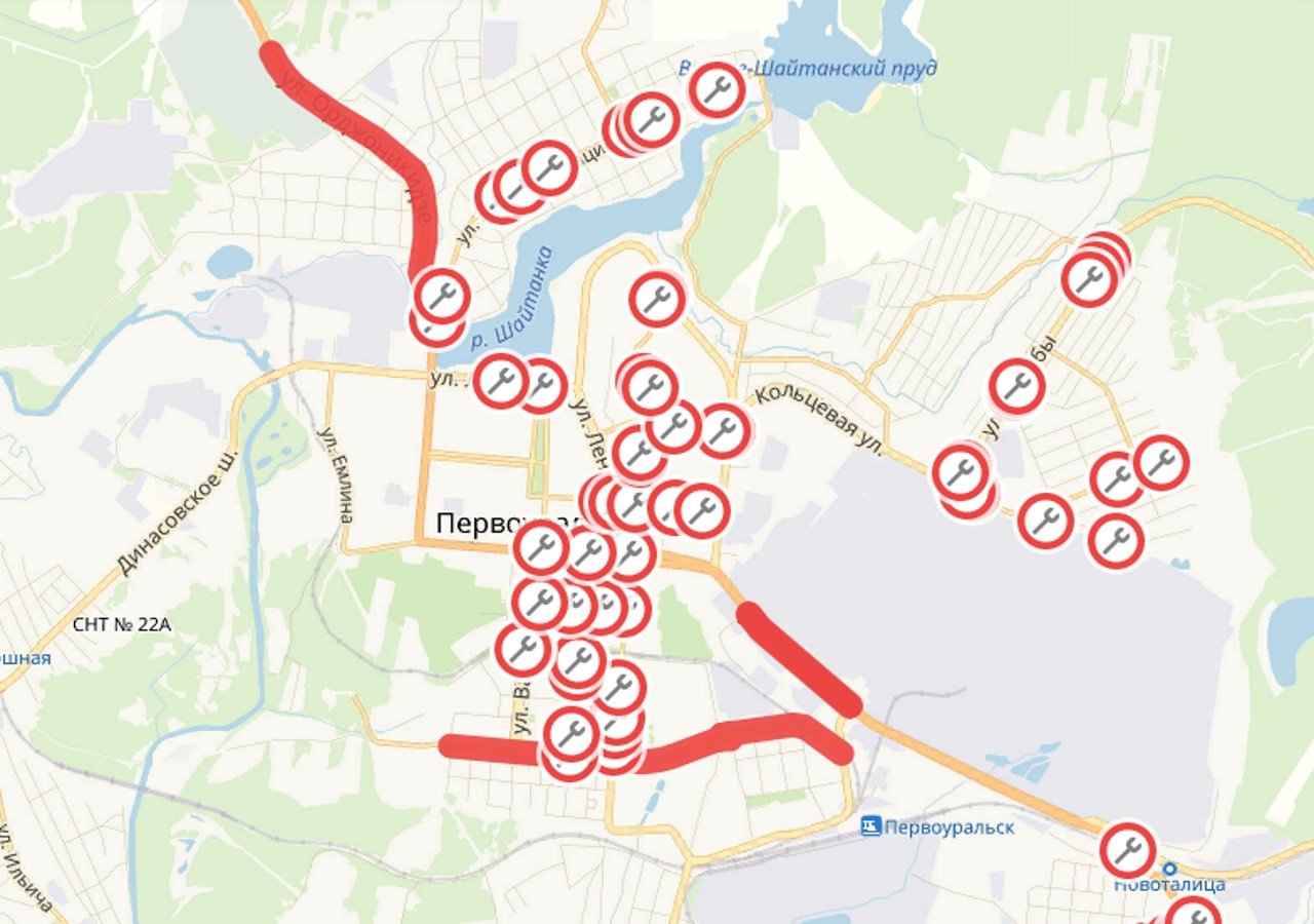 Карта ремонта дорог екатеринбург