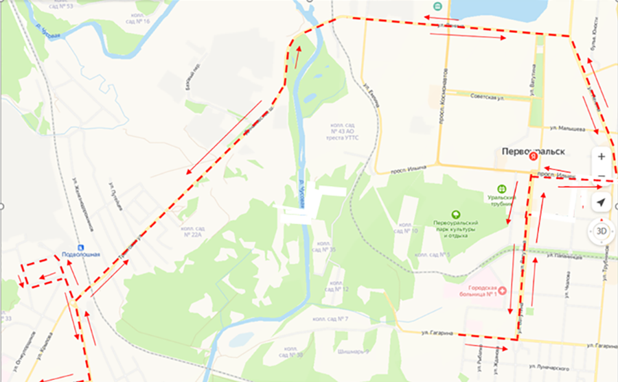 Маршрут 15 автобуса Первоуральск. Схема объезда. Схема движения на площади в Первоуральске. Схема объезда участка ремонта.