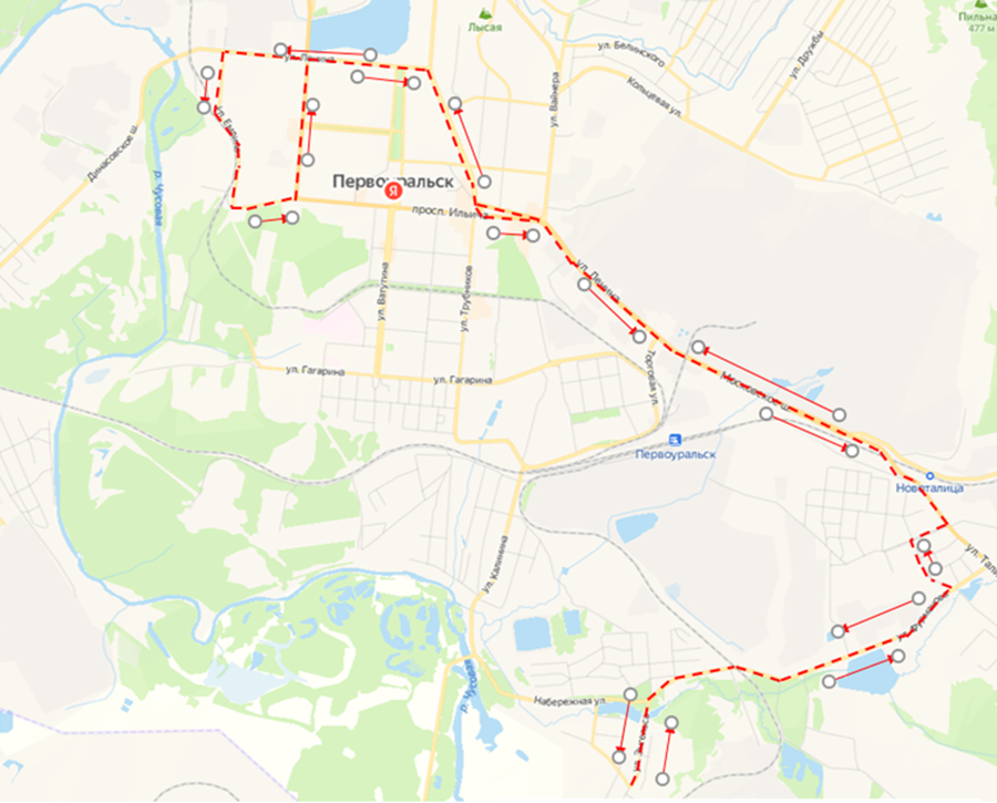 Схема движения на площади в первоуральске