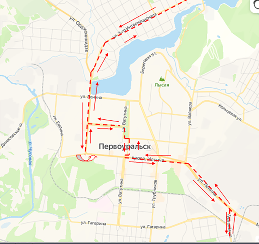 Схема движения на площади в первоуральске