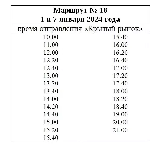 Расписание автобусов хор